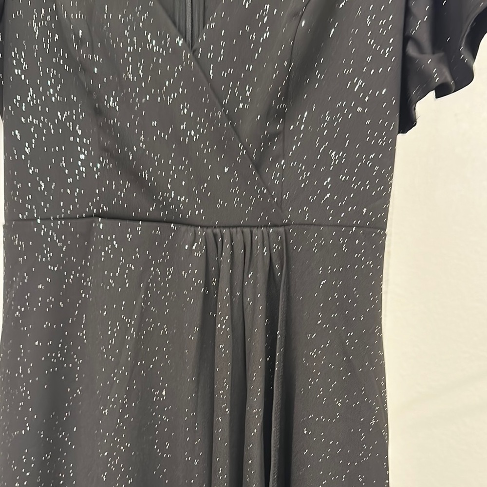 Ever Pretty Black Silver Flutter Sleeve Midi Dress - Picture 5 of 12